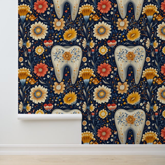 Bauhaus Dentiste Dentaire Fleurs Décor Mur (Application)