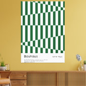 Bauhaus Donkergroene Streep Grid Kunstprint 1923 Canvas Afdruk (Insitu (Woonkamer))