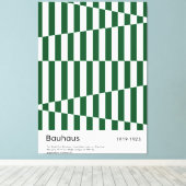 Bauhaus Donkergroene Streep Grid Kunstprint 1923 Canvas Afdruk (Insitu (Houten vloer))