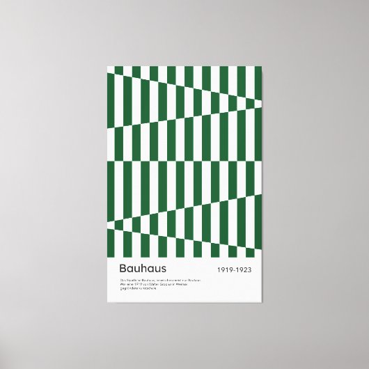 Bauhaus Donkergroene Streep Grid Kunstprint 1923 Canvas Afdruk (Voorkant)