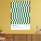 Bauhaus Donkergroene Streep Grid Kunstprint 1923 Canvas Afdruk (Insitu (Woonkamer))