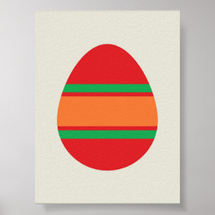 Bauhaus Easter Egg Illustratie – Moderne Geometris Poster