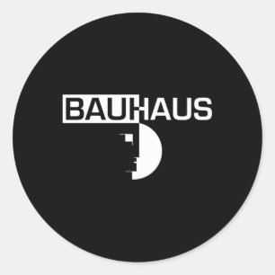 Bauhaus gehalveerd embleem ronde sticker