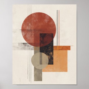 Bauhaus geïnspireerd – modern abstract in warm neu poster
