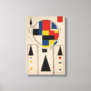 Bauhaus-geïnspireerde geometrische minimalistische canvas afdruk