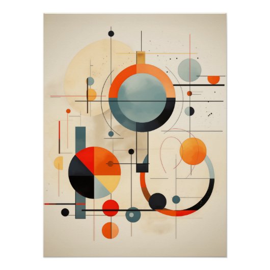 Bauhaus Geometric Abstract Composition Perfect Poster (Voorkant)