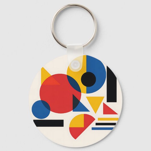 Bauhaus Geometric Abstract Composition Sleutelhanger (Voorkant)