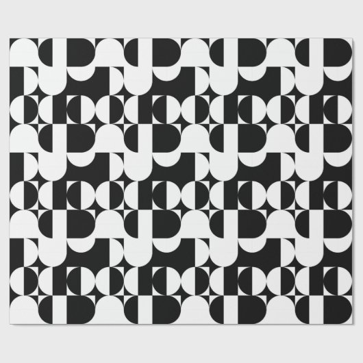 Bauhaus Geometric Black en White Cadeaupapier (Vlak)