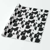Bauhaus Geometric Black en White Cadeaupapier (Uitgerold)