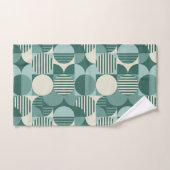 Bauhaus géométriques, Turquoise, Seafoam, Crème (Serviette à main)