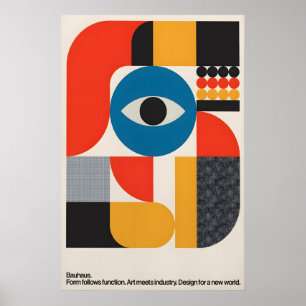 Bauhaus geometrische kunstprint mid-century modern poster