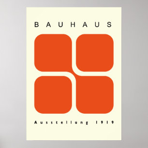 Bauhaus Geometrische Poster Oranje Retro Print