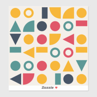 Bauhaus Geometrische Vormen Naadloos Patroon Sticker