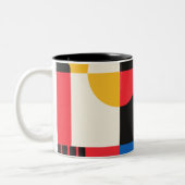Bauhaus Geometry Pattern Tweekleurige Koffiemok (Links)