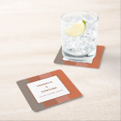 Bauhaus gestreepte aangepaste bruiloft vierkante kartonnen onderzetter (Insitu)