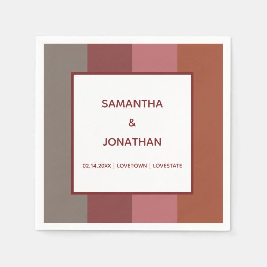 Bauhaus Gestreepte Custom Trouwpapier Servetten (Voorkant)