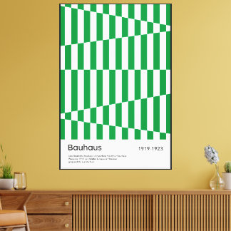 Bauhaus Helgroene Streep Kunstprint 1923 Canvas Afdruk