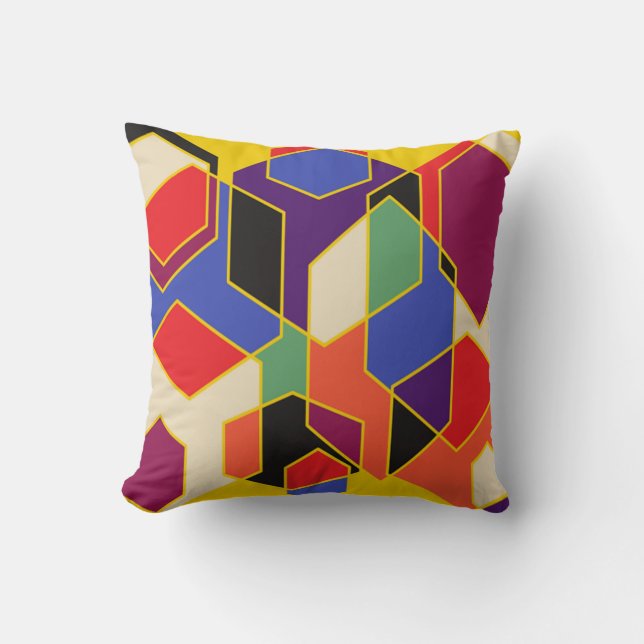 Bauhaus Hexagons Kussen (Voorkant)