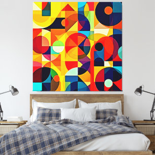 Bauhaus Kleur Geometrie Design Canvas Afdruk