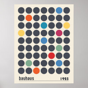 Bauhaus kleurrijke geometrische cirkels Poster