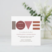 Bauhaus Love Stried Carré Faire-part de mariage (Debout devant)