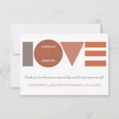 Bauhaus Love Striped Wedding Bedankkaart (Voorkant)