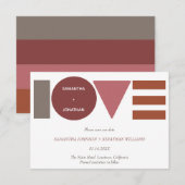 Bauhaus Love Striped Wedding Save The Date (Voorkant / Achterkant)