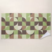 Bauhaus Mid Century Modern Leaf en Tree MCM Strandlaken (Voorkant)