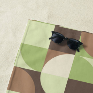 Bauhaus Mid Century Modern Leaf en Tree MCM Strandlaken