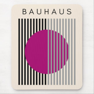 Bauhaus Modern Art Paarse Cirkelstrepen Muismat
