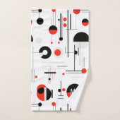 Bauhaus noir rouge formes géométriques sur blanc (Serviette à main)