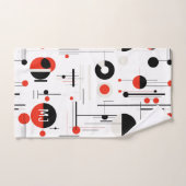 Bauhaus noir rouge formes géométriques sur blanc (Serviette à main)
