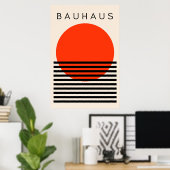 Bauhaus Oranje rode zon Poster (Thuiskantoor)