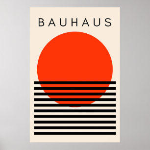 Bauhaus Oranje rode zon Poster