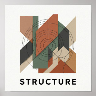 Bauhaus Overlappende Geometrie Vierkante Poster