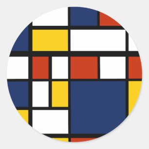 Bauhaus-patroon Ronde Sticker