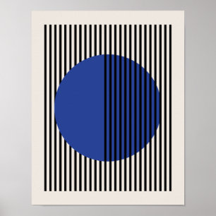 Bauhaus Poster, Blauwe Cirkellijnen Poster B7