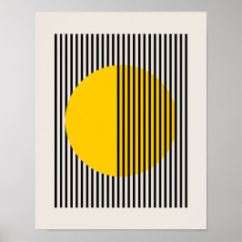 Bauhaus Poster, gele cirkellijnen Poster B6