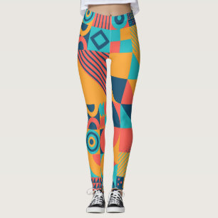 Bauhaus Retro: 70s geometrische musical Leggings