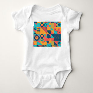 Bauhaus Retro: 70s geometrische musical Romper