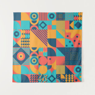 Bauhaus Retro: 70s geometrische musical Wandkleed