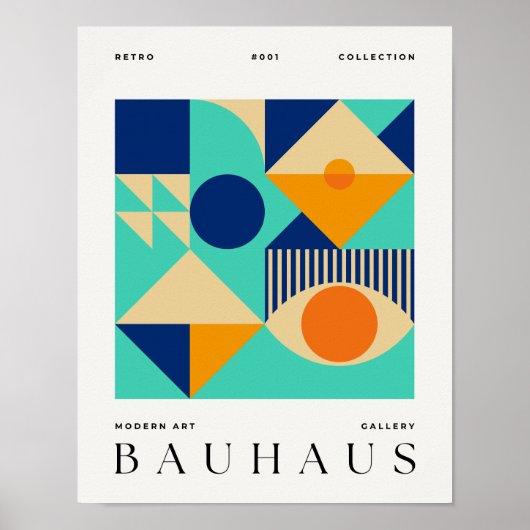 Bauhaus Retro Art Imprimer Poster géométrique (Devant)