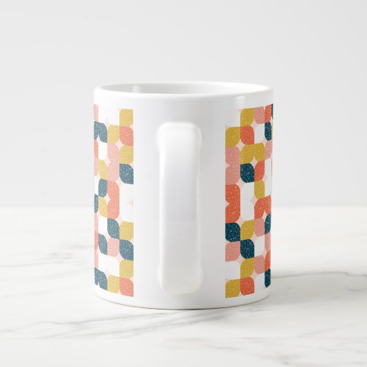 Bauhaus Retro Geometric Pattern Extra Grote Beker (Achterkant)