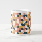 Bauhaus Retro Geometric Pattern Extra Grote Beker (Voorkant)