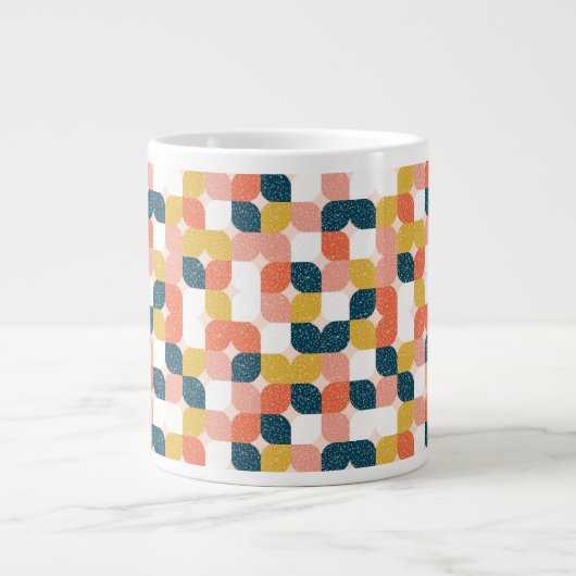 Bauhaus Retro Geometric Pattern Extra Grote Beker (Voorkant)