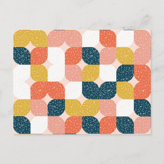 Bauhaus Retro Geometric Pattern Feestdagenkaart (Voorkant)