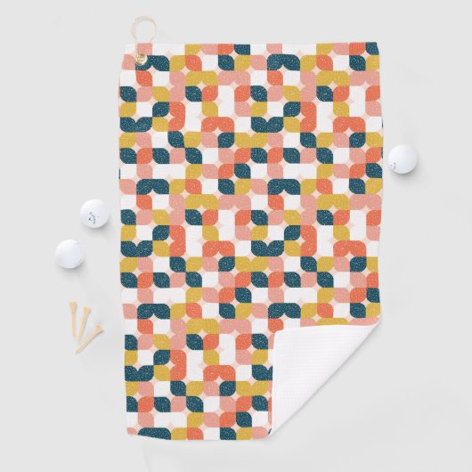 Bauhaus Retro Geometric Pattern Golfhanddoek (Insitu)