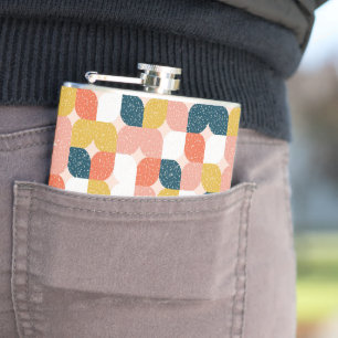 Bauhaus Retro Geometric Pattern Heupfles