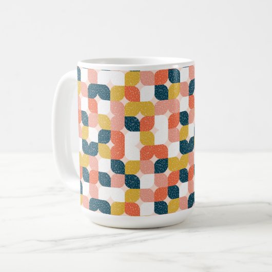 Bauhaus Retro Geometric Pattern Koffiemok (Voorkant links)