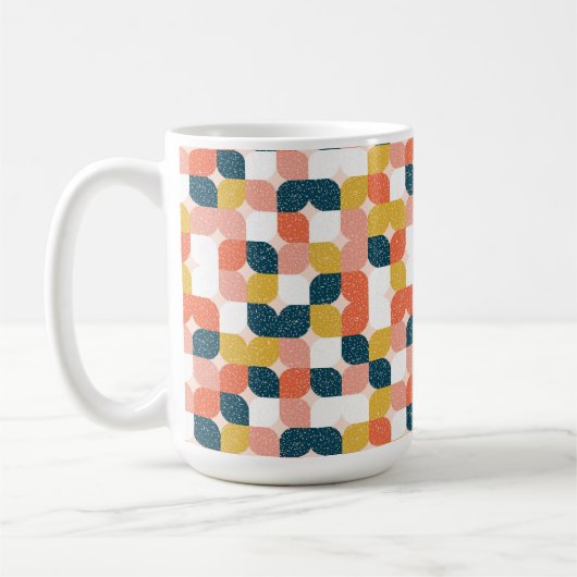 Bauhaus Retro Geometric Pattern Koffiemok (Links)